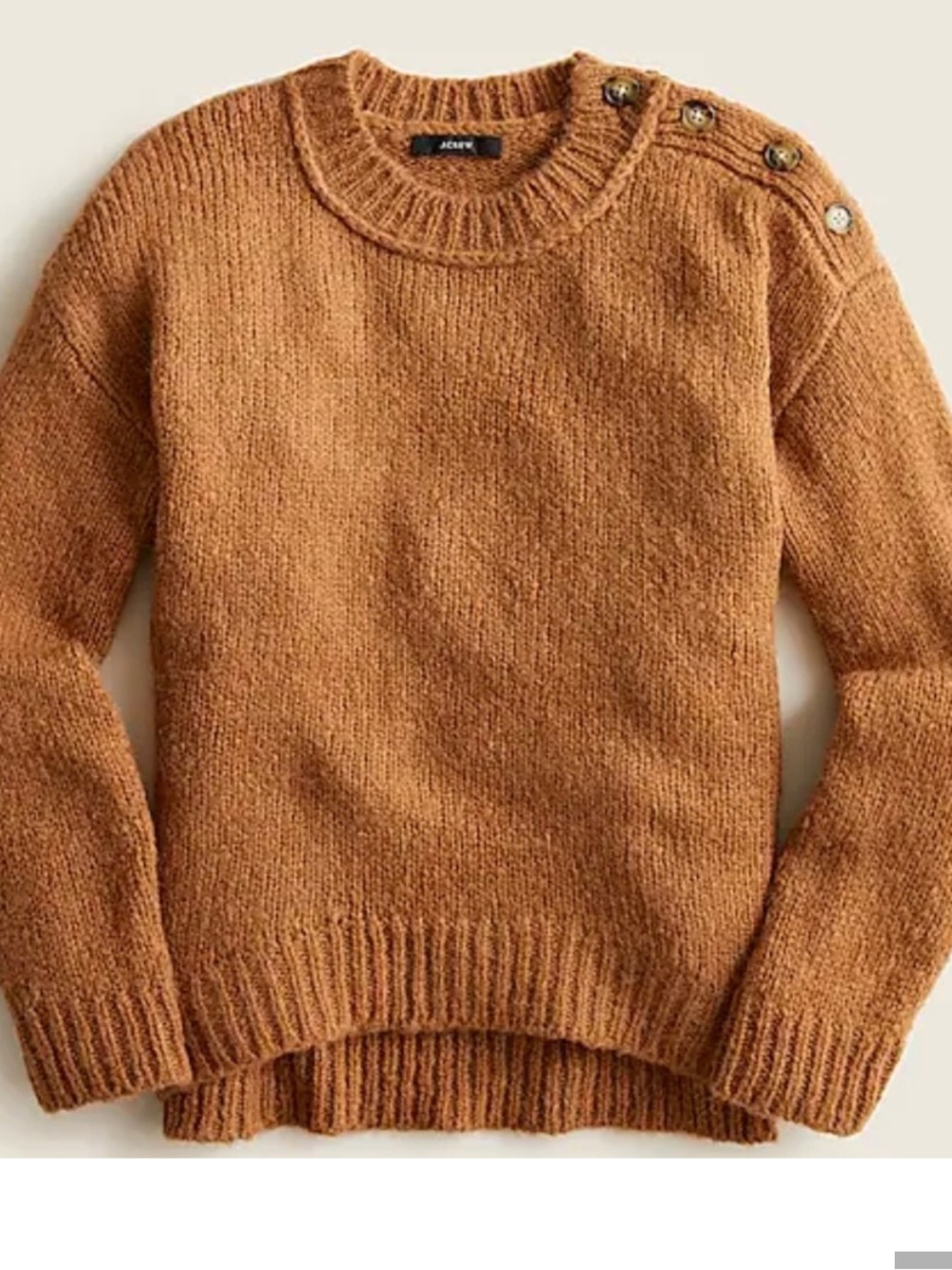 J Crew Sweater Button-shoulder Crewneck NEW alpaca wool blend XXL plus size